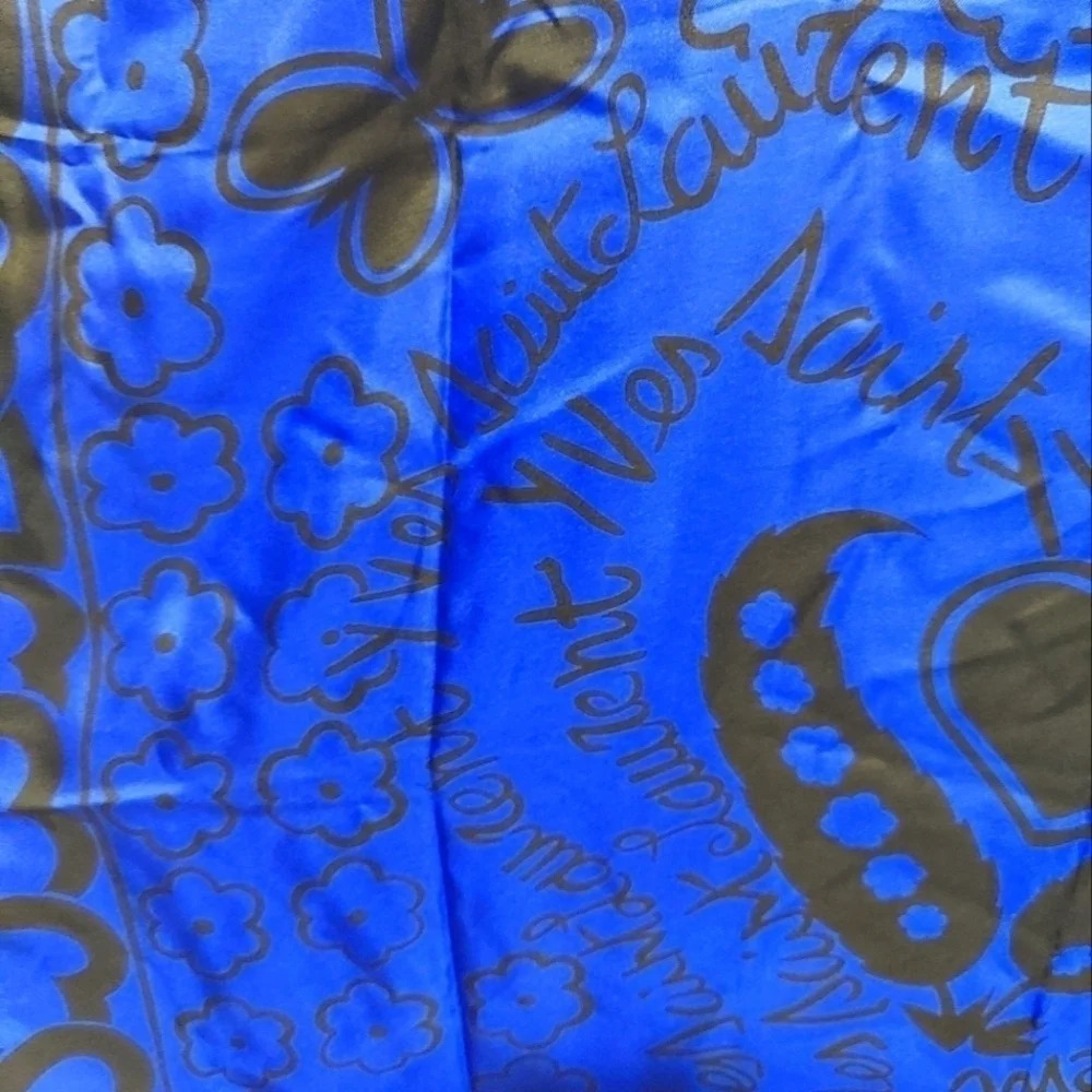 Very Rare Print Authentic YSL Yves Saint Laurent Silk Scarf - Picture 7 of 13
